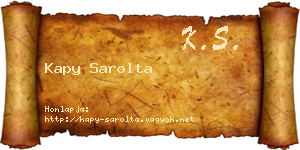 Kapy Sarolta névjegykártya